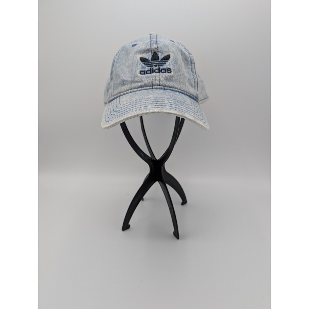 Adidas Black Trefoil Logo Cap Adult Adjustable Denim Blue Casual Hat